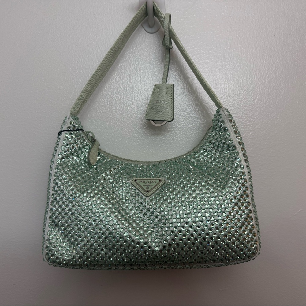 Prada Mint Green Purse with Crystals - New with Tags